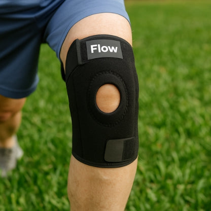 Decile chau al dolor de rodillas – Combo 2 en 1 validado por kinesiólogos | Rodillera Flex + Crema Flow Relax